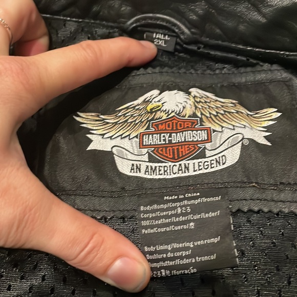 Men’s Harley-Davidson 2XL Tall Leather Riding Jacket - Picture 4 of 6